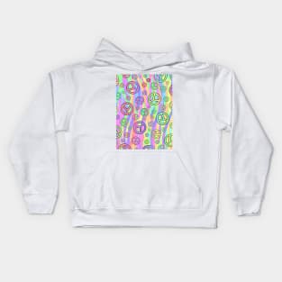 COLORFUL Retro Trippy Peace Sign Kids Hoodie